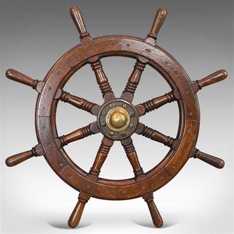 Antiques Atlas Antique Ships Wheel English Oak Brass
