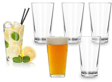 classic premium beer glasses 16 ounce set of 6 pint cocktail mixing glass