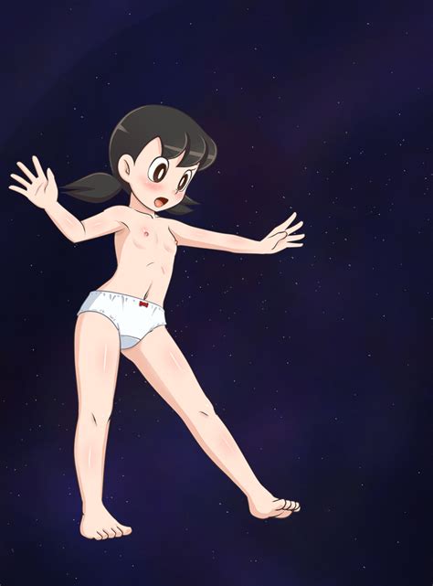 Goldmondsel Minamoto Shizuka Doraemon 1girl Armpits Barefoot Black Eyes Black Hair Blush