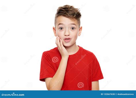 Adorable Young Boy In Shock Isolated Over White Background Shocked