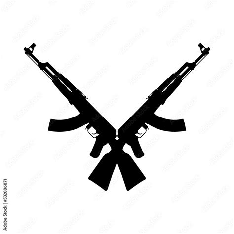 Silhouette Of The Ak 47 Gun For Pictogram Or Graphic Design Element