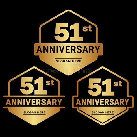 51 Years Anniversary Celebration Logotype 51st Anniversary Logo