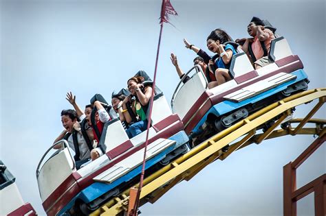 Roller Coaster Amusement Park Fun Rides Roll Adventure Summer People Wallpapers Hd