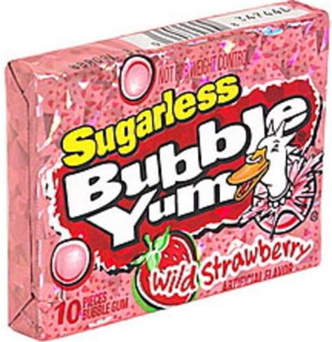 Bubble Yum Sugarless Wild Strawberry Bubble Gum 10 Ea Nutrition