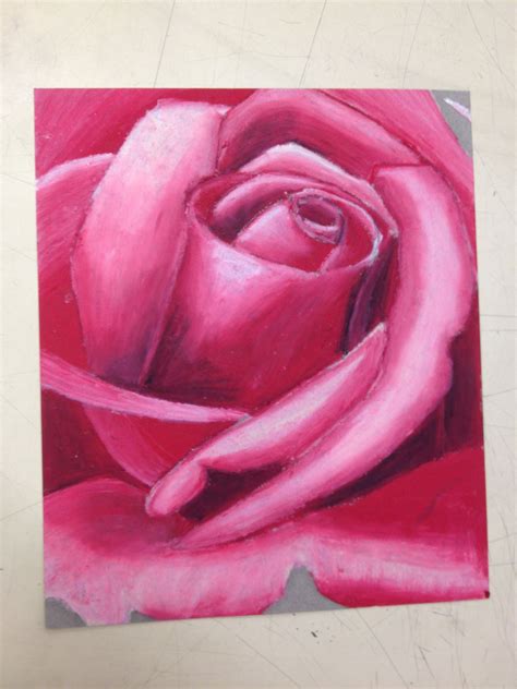 Oil Pastel Rose Flower Drawing Flower Art Painting Pastel Artwork