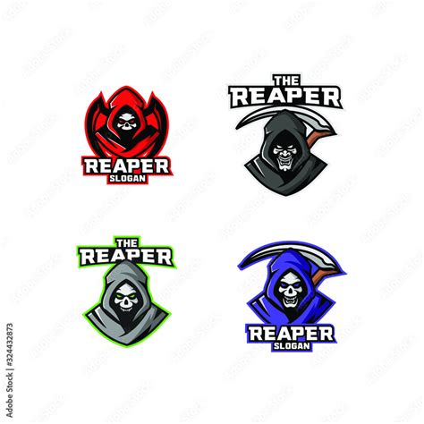 Set Of Grim Reaper Logo Icon Design Vector Stock Vector Adobe Stock