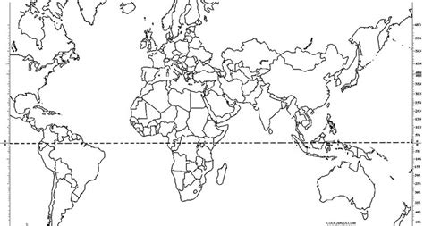 World Map For Coloring Map Vector