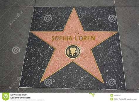 Hollywood Walk Of Fame Sophia Loren Editorial Photography Image