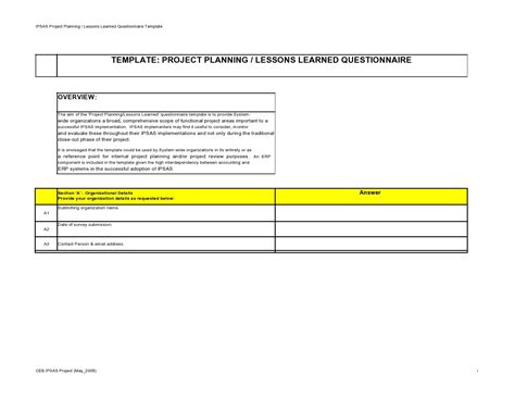 48 Best Lessons Learned Templates Excel Word Templatelab Ncgo