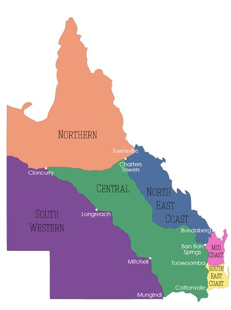 Queensland Regions Map