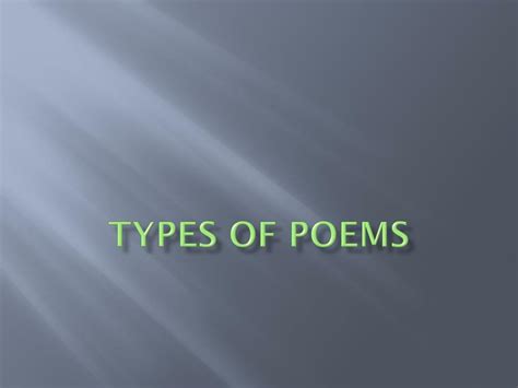 Ppt Types Of Poems Powerpoint Presentation Free Download Id6102166