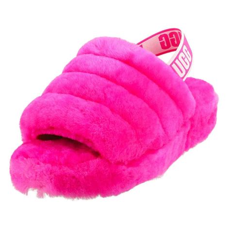 ugg rubber fluff yeah slide slipper in pink lyst