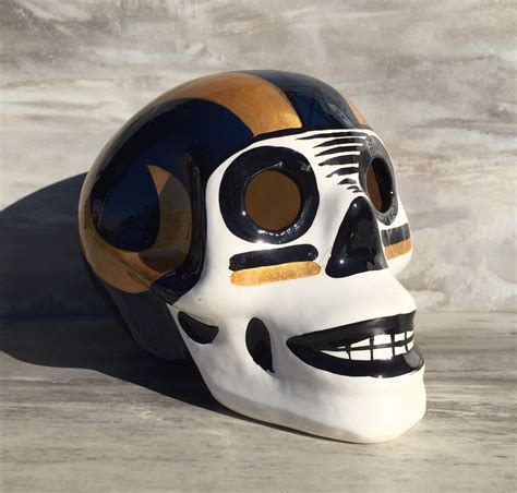 Los Angels Rams Ceramic Sugar Skull Large Skull Etsy Sugar Skull