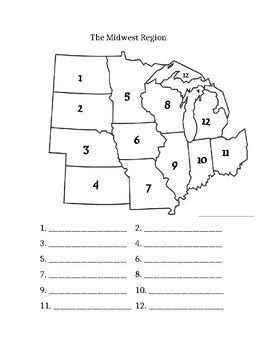 Midwest States And Capitals Worksheet
