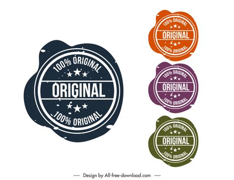 Original Copy Stamp Templates Collection Retro Design Vectors Images