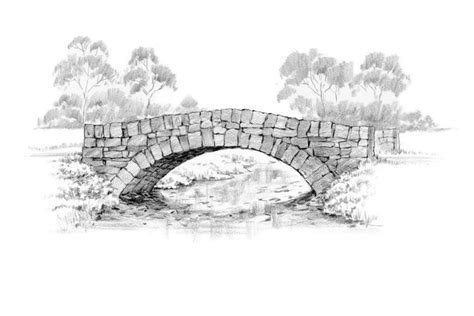 23 Awesome Old Stone Bridge Drawing Images Landscape Drawings Bridge