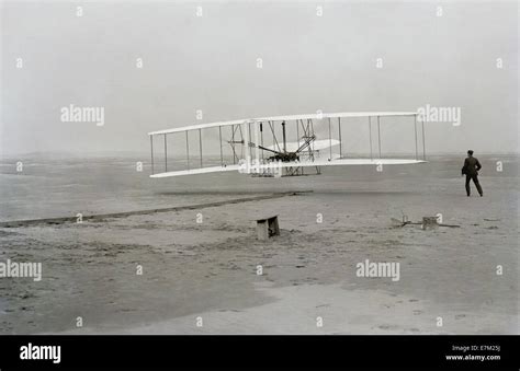 Orville Wright In The Wright Flyer Stock Photo Alamy