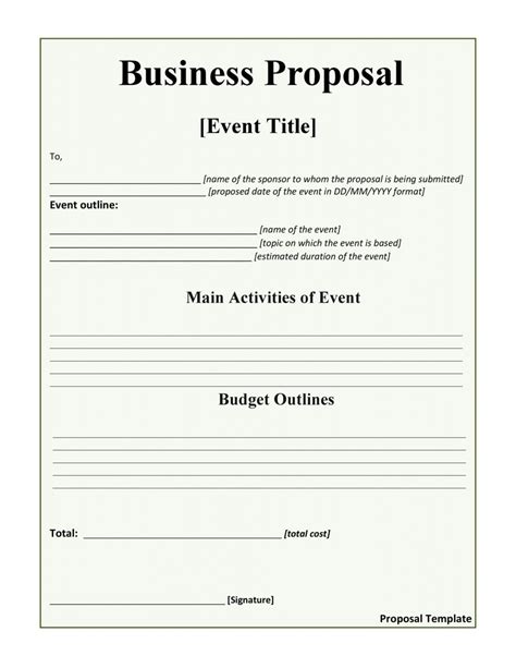 Printable 30 Business Proposal Templates Proposal Letter Samples