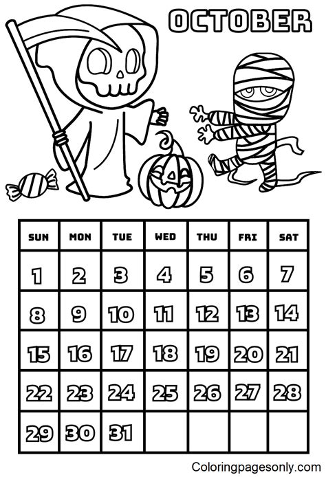 Calendario Noviembre 2023 Para Colorear Calendario 2023 Para Colorear