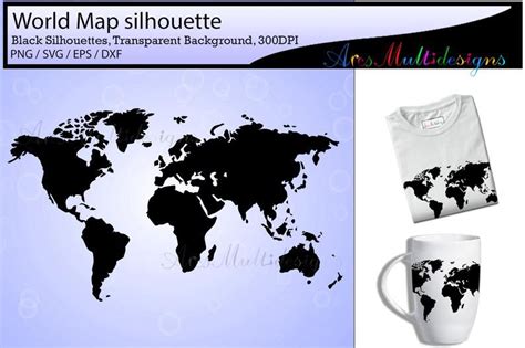 World Map Silhouette World Map Vector World Map Svg Etsy World