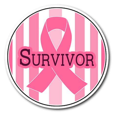 Survivor Pink Ribbon Circle Sticker Combat Breast Cancer