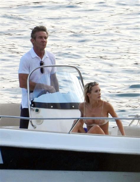 Laura Savoie And Dennis Quaid In Bikini On Holiday At Villa Deste In