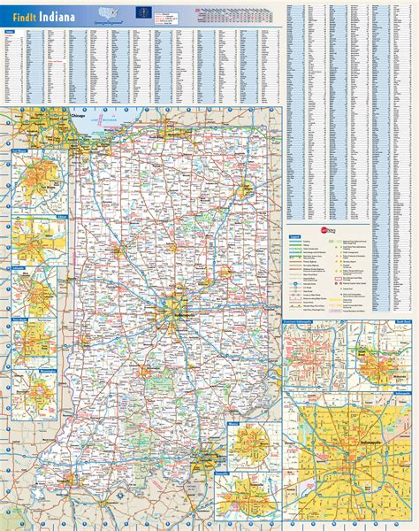 Large Detailed Roads And Highways Map Of Indiana State