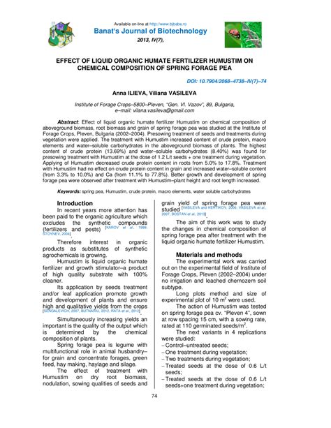 Compra vinili, cd e altro di biliana ilieva (биляна илиева) nel marketplace di discogs. (PDF) EFFECT OF LIQUID ORGANIC HUMATE FERTILIZER HUMUSTIM ...