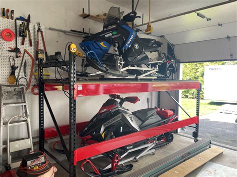 Sled Atv Storage Rack Pallet Racking In Garage Snowmobile Lift