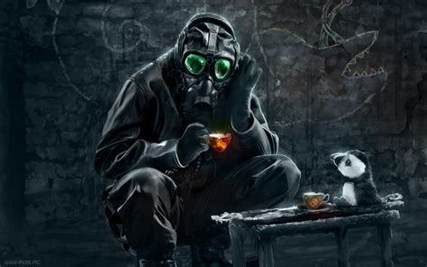 Wallpaper 1920x1200 Px Alexius Apocalyptic Artwork Gas Masks