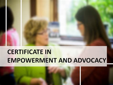Certificate In Empowerment And Advocacy Open Training College Otc