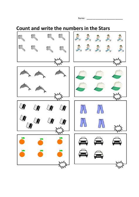 Math Counting Objects Worksheets Kindergarten