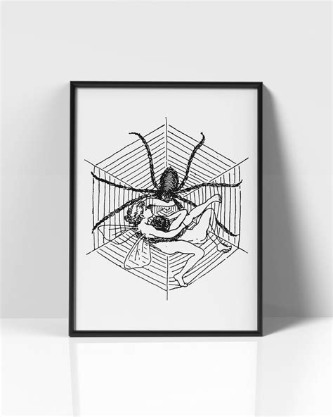 Spider Web Drawing Art Printable Printable Wall Art Elegant Black And