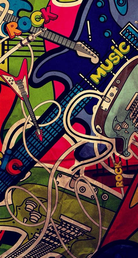 Pop art was a visual art movement that emerged during the mid 1950s. Guitar pop art wallpaper | Duvar kağıtları, Iphone