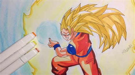 Drawing Goku Super Saiyan 3 Kamehameha De Dragon Ball Z Youtube