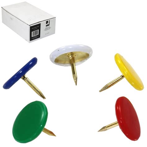 Drawing Pins Assorted Colours Head Office Pack 10 X 120