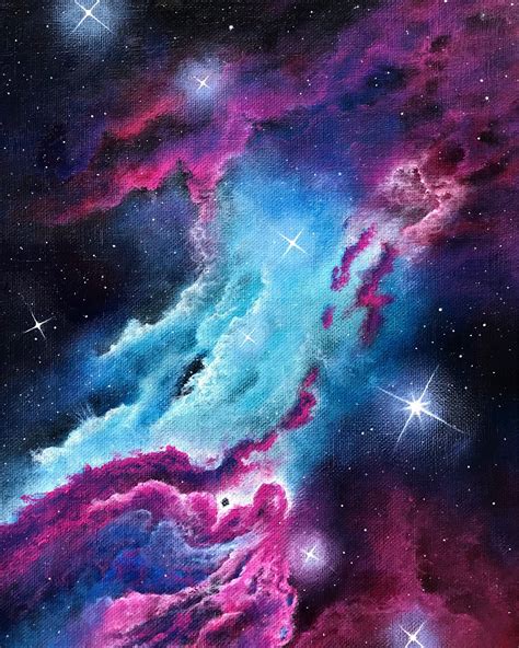Cosmic Tourist 9x12 Galaxy Space Acrylic Painting Galaxy Painting