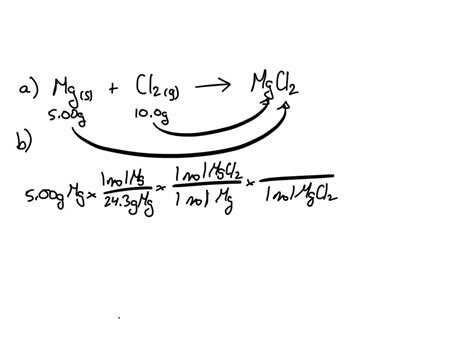 Solved Magnesium Metal Reacts With Chlorine Gas Cl2 To Produce