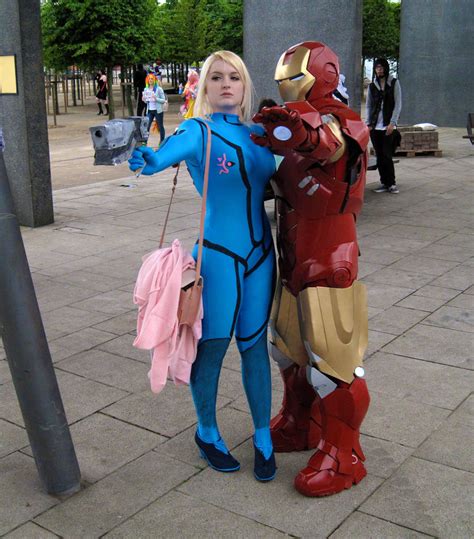 Samus Aran And Iron Man By Zeroking2015 On Deviantart