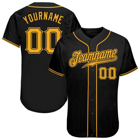 Custom Own Black Gold Authentic Baseball Stitched Jersey Free Shipping