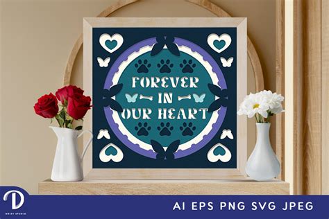 Forever in Our Heart 3D SVG - Memorial Shadow Box - Drizy Studio