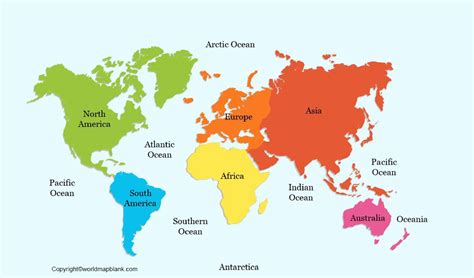 Printable Continent Map