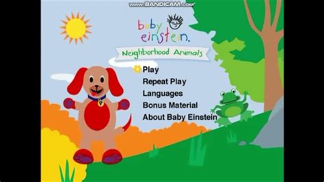 Baby Einstein Neighborhood Animals Dvd Menu Youtube