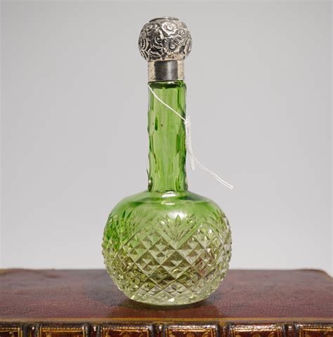 Victorian Perfume Bottle With Sterling Top C1880 Moorabool Antiques