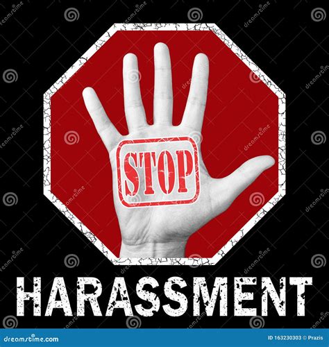 Stop Harassment Conceptual Illustration. Global Social Problem Stock