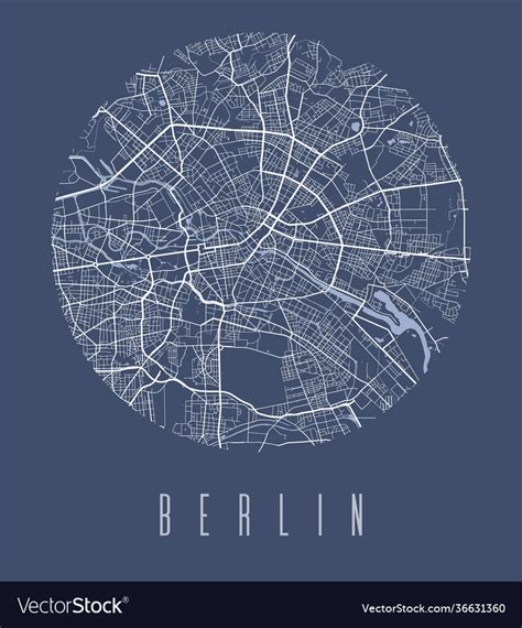 Berlin Map Poster Decorative Design Street Map Vector Image