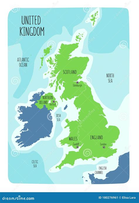 United Kingdom Map England Scotland Northern Ireland