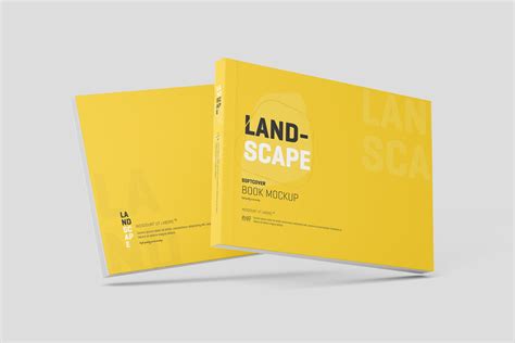 Landscape Softcover Book Mockup Mockups ~ Creative Market