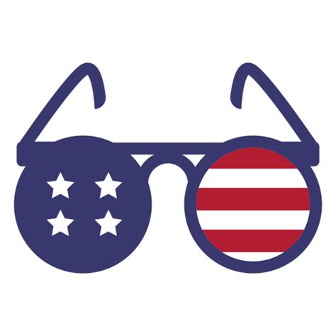 Usa Flag In Round Glasses Flat Transparent Png And Svg Vector File