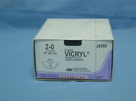 Ethicon Suture J839d 2 0 Vicryl 18 Ct 1 Taper Needle Da Medical